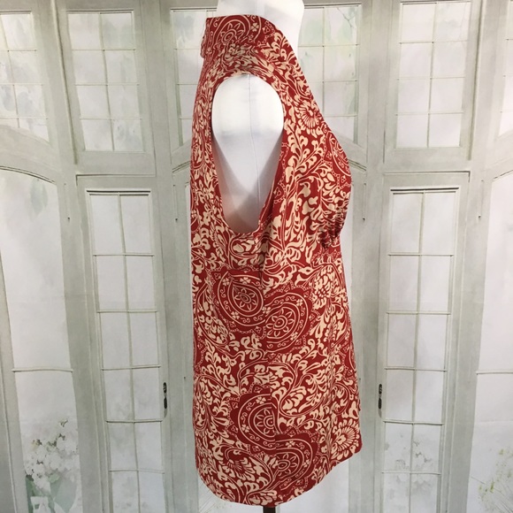 JKLA Floral Pattern V Neck Sleeveless Blouse SZ L - Picture 3 of 5